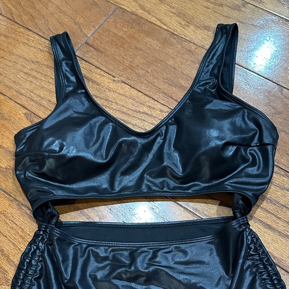 Romwe Cut Out Drawstring Side ruched swimsuit monokini - Picture 3 of 7